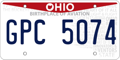 OH license plate GPC5074