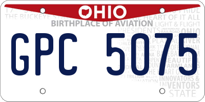 OH license plate GPC5075