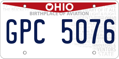 OH license plate GPC5076