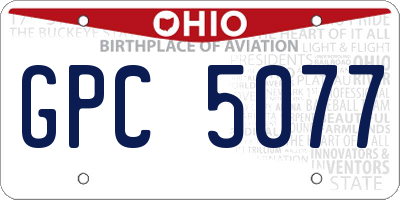 OH license plate GPC5077