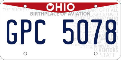 OH license plate GPC5078