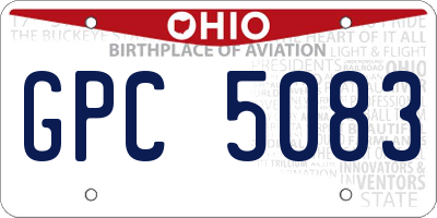 OH license plate GPC5083