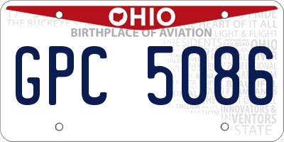 OH license plate GPC5086