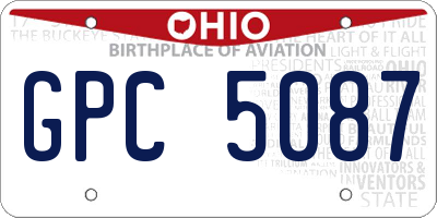 OH license plate GPC5087