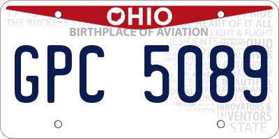 OH license plate GPC5089