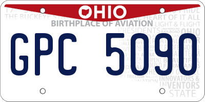 OH license plate GPC5090