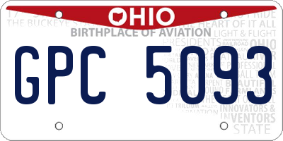 OH license plate GPC5093