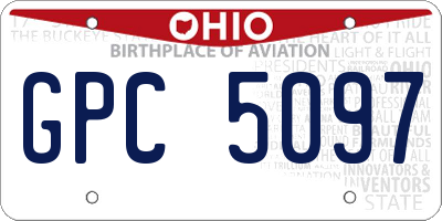 OH license plate GPC5097