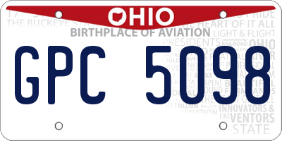 OH license plate GPC5098