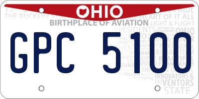 OH license plate GPC5100