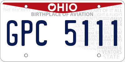 OH license plate GPC5111
