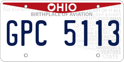 OH license plate GPC5113