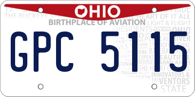 OH license plate GPC5115