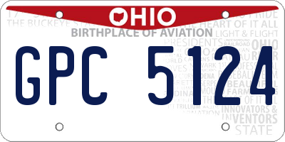 OH license plate GPC5124