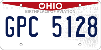 OH license plate GPC5128