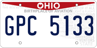 OH license plate GPC5133