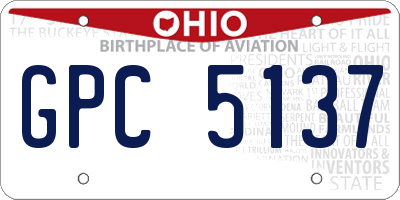 OH license plate GPC5137