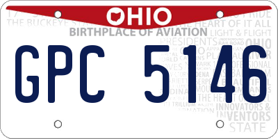 OH license plate GPC5146