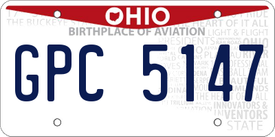 OH license plate GPC5147