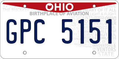 OH license plate GPC5151