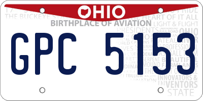 OH license plate GPC5153