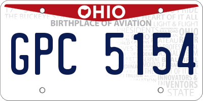 OH license plate GPC5154