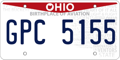 OH license plate GPC5155
