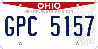 OH license plate GPC5157