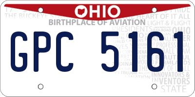 OH license plate GPC5161