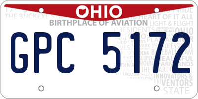 OH license plate GPC5172