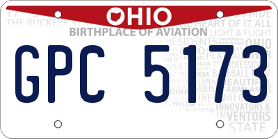 OH license plate GPC5173