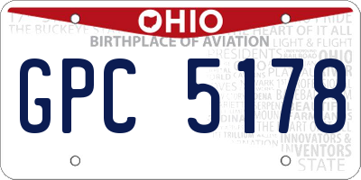 OH license plate GPC5178
