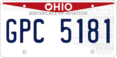 OH license plate GPC5181