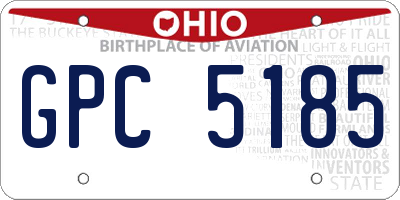 OH license plate GPC5185