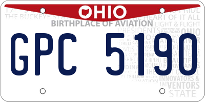 OH license plate GPC5190