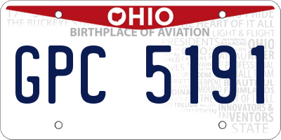 OH license plate GPC5191
