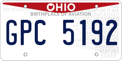 OH license plate GPC5192