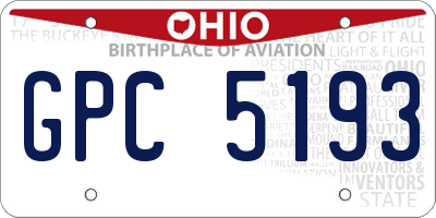 OH license plate GPC5193