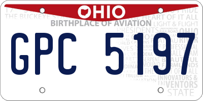 OH license plate GPC5197