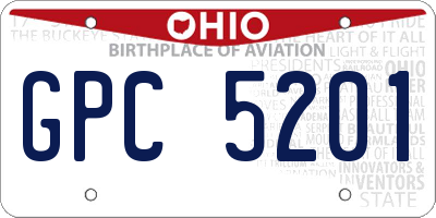 OH license plate GPC5201