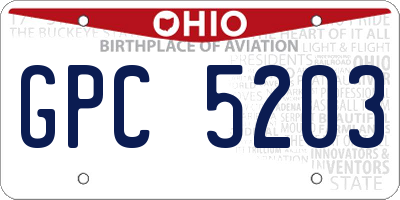 OH license plate GPC5203