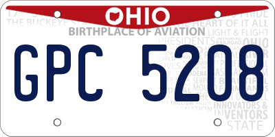 OH license plate GPC5208