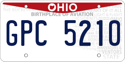OH license plate GPC5210