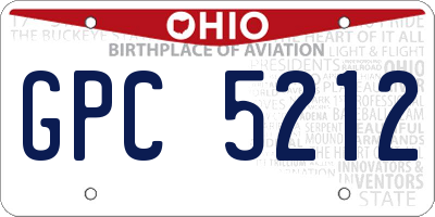 OH license plate GPC5212