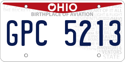 OH license plate GPC5213