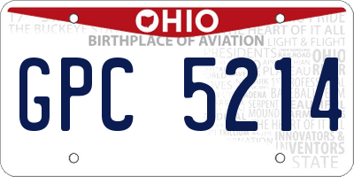 OH license plate GPC5214