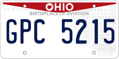OH license plate GPC5215