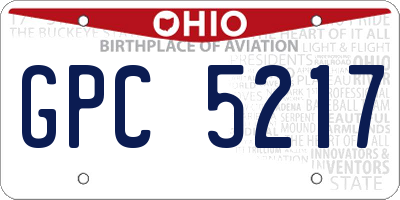 OH license plate GPC5217