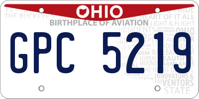 OH license plate GPC5219