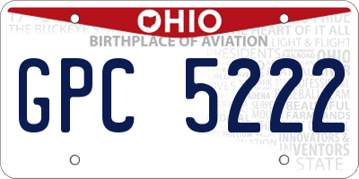 OH license plate GPC5222